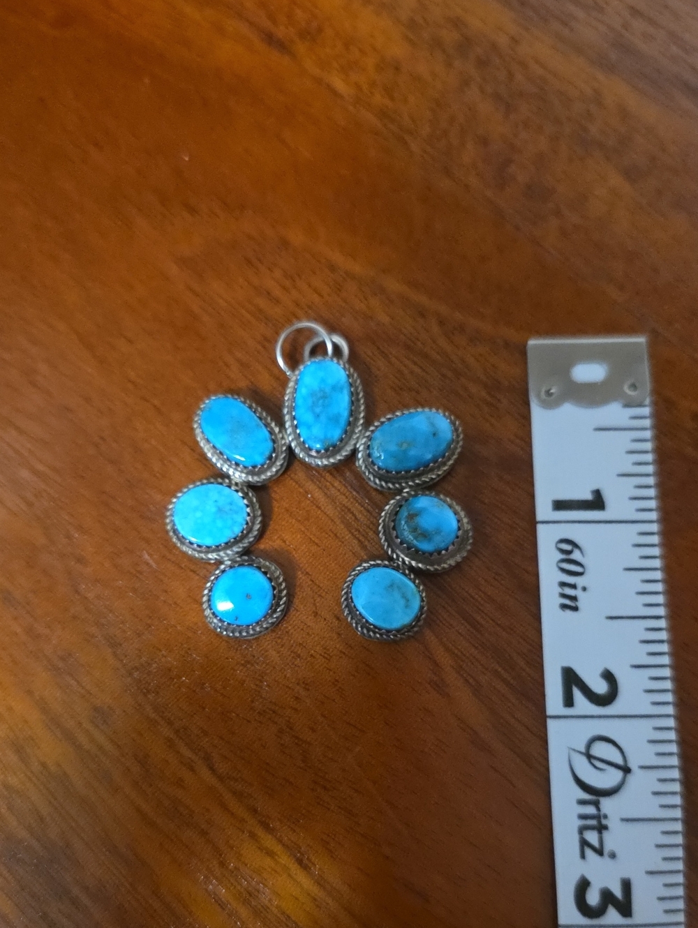 Turquoise Multi-Stone Sterling Pendant - Blue